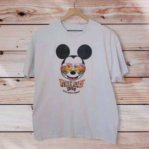 Disney Other - Disney World Shirt Mens 2XL XXL White Mickey Mouse Graphic Tee Spring Break 2014